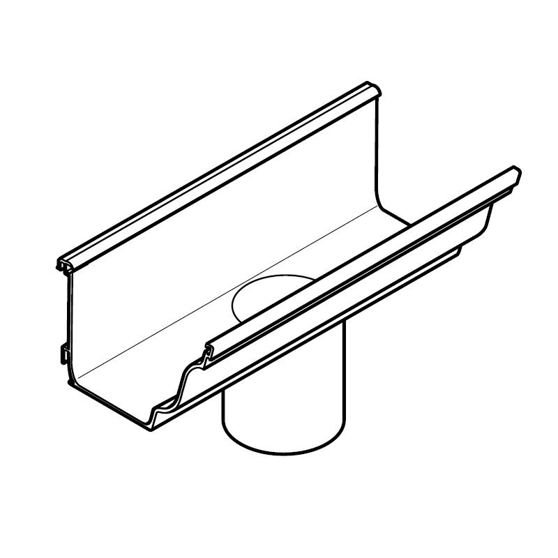 Product image for Alumasc Aqualine 160mm x 100mm Moulded Running Outlet 75mm - Anthracite Grey