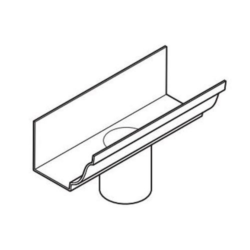 Image of Alumasc Aqualine 140mm x 100mm Moulded Running Outlet 75mm - Mouse Grey