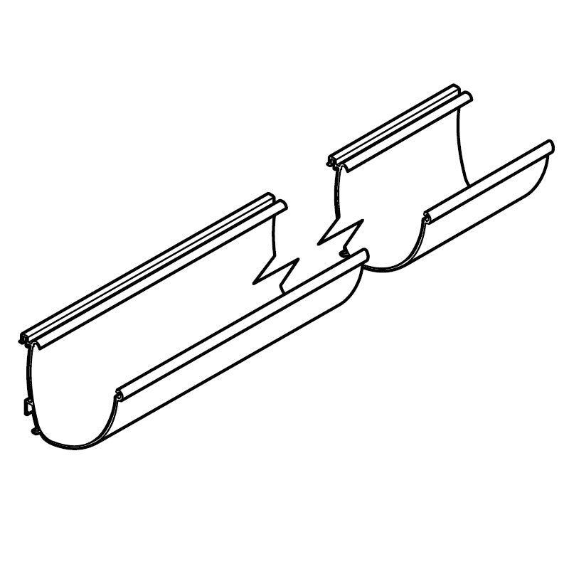 Image of Alumasc Aqualine Modern 3 Metre Gutter Run in Metallic Silver - 150mm x 120mm