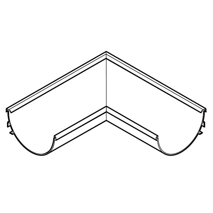 Product image for Alumasc Aqualine Half Round 90dg Internal Angle in  Anthracite Grey - 100mm x 50mm