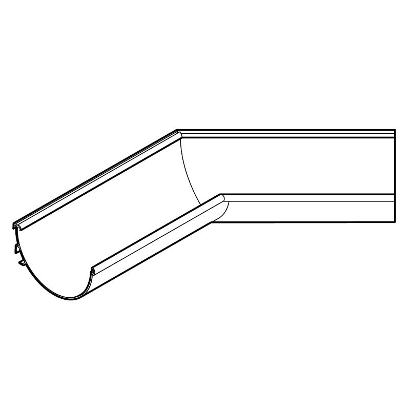 Product image for Alumasc Aqualine Half Round 135dg Internal Angle in Black - 120mm x 60mm