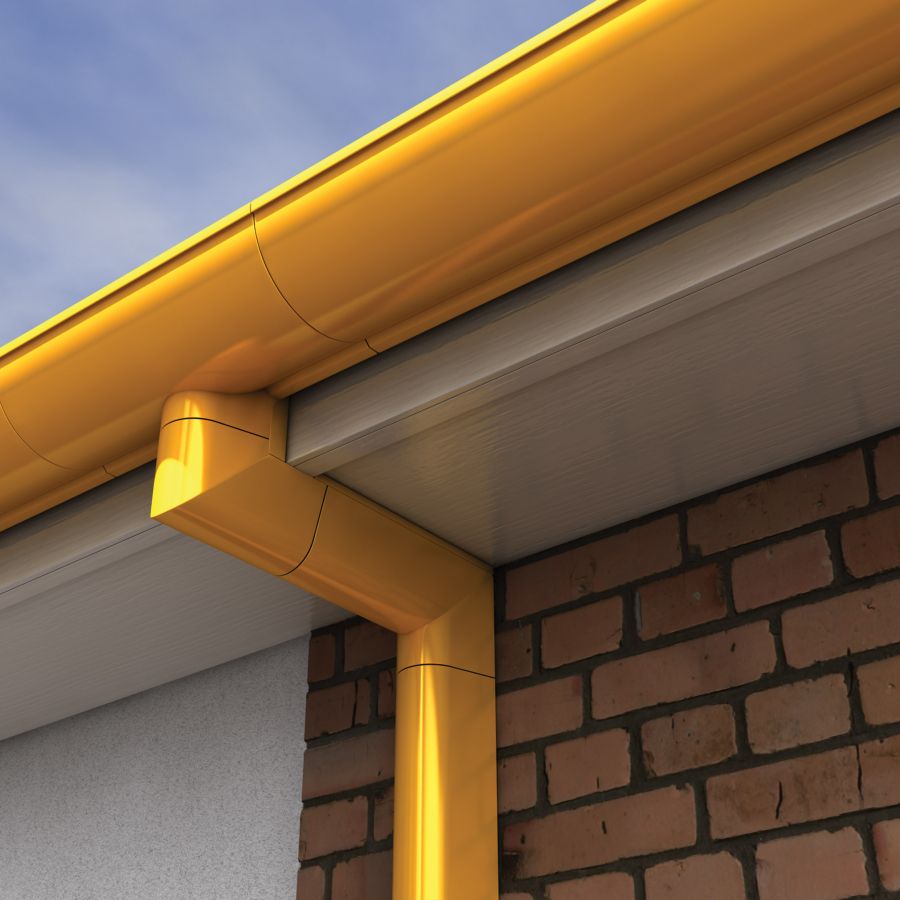 Product image for Alumasc Aqualine Half Round 135dg Internal Angle in Anthracite Grey - 120mm x 60mm