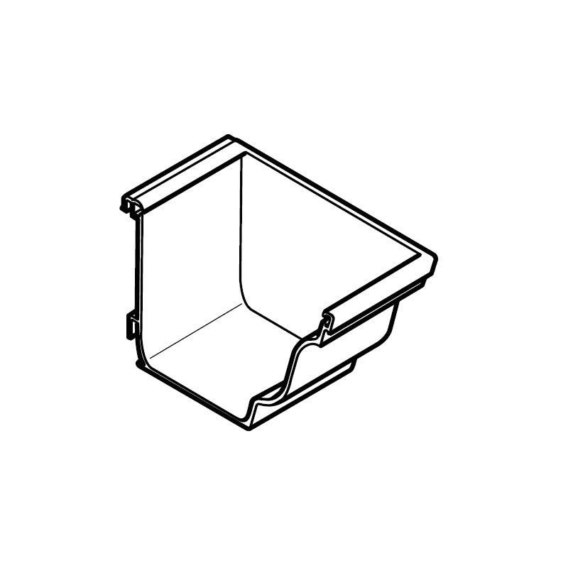 Image of Alumasc Aqualine Moulded Right Hand Stop End in Black - 160mm x 100mm