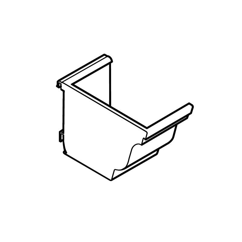 Product image for Alumasc Aqualine Moulded Left Hand Stop End in White - 160mm x 100mm