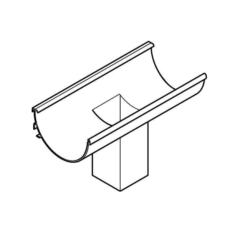 Product image for Alumasc Aqualine 120mm x 60mm Half Round Running Outlet 75mm x 75mm - White