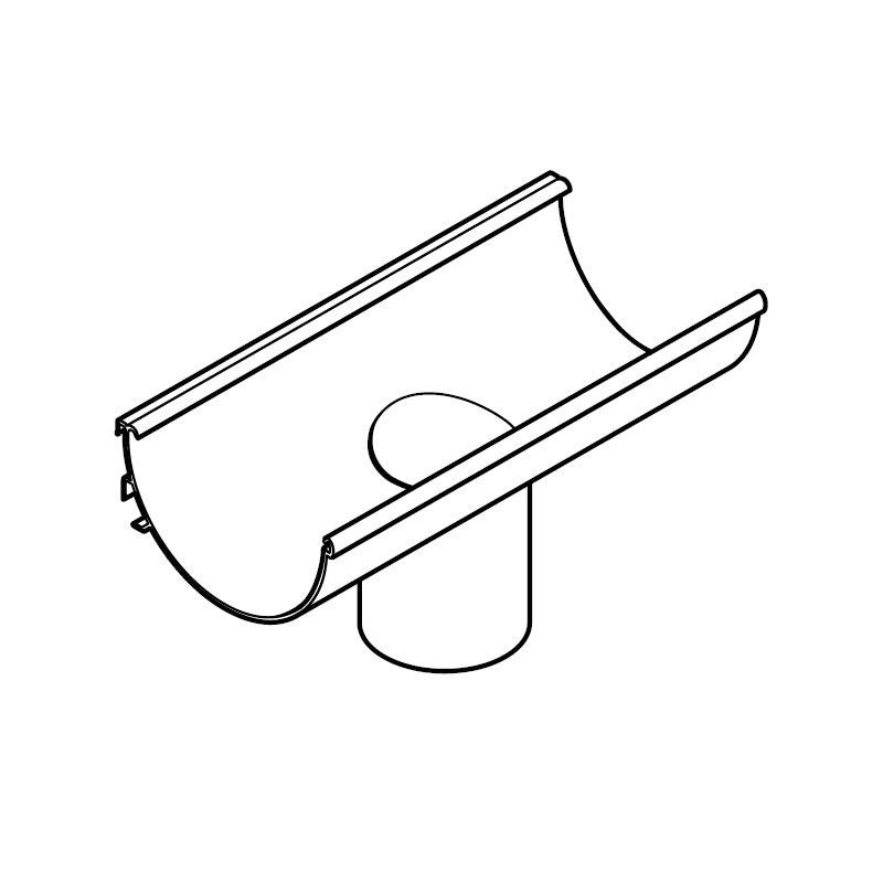 Product image for Alumasc Aqualine 120mm x 60mm Half Round Running Outlet 63mm - White