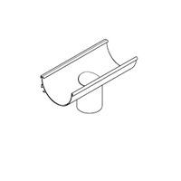 Product image for Alumasc Aqualine 100mm x 50mm Half Round Running Outlet 63mm - Plain Milled