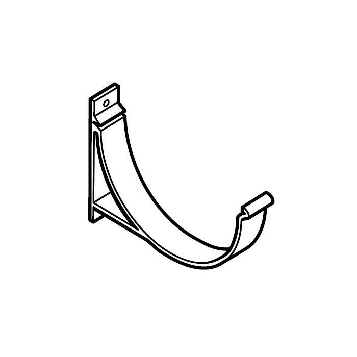 Product image for Aluminium Guttering AX Beaded Half Round Fascia Bracket 112mm - Black