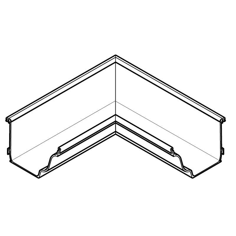 Product image for Alumasc Aqualine Moulded 90dg Internal Angle in Metallic Silver - 160mm x 100mm