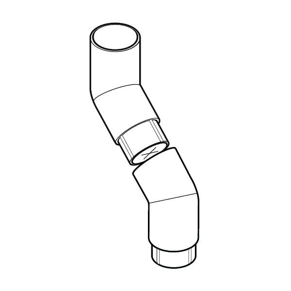 Product image for Alumasc Flushjoint Circular 135dg 2 Piece 500mm Offset 75mm - White