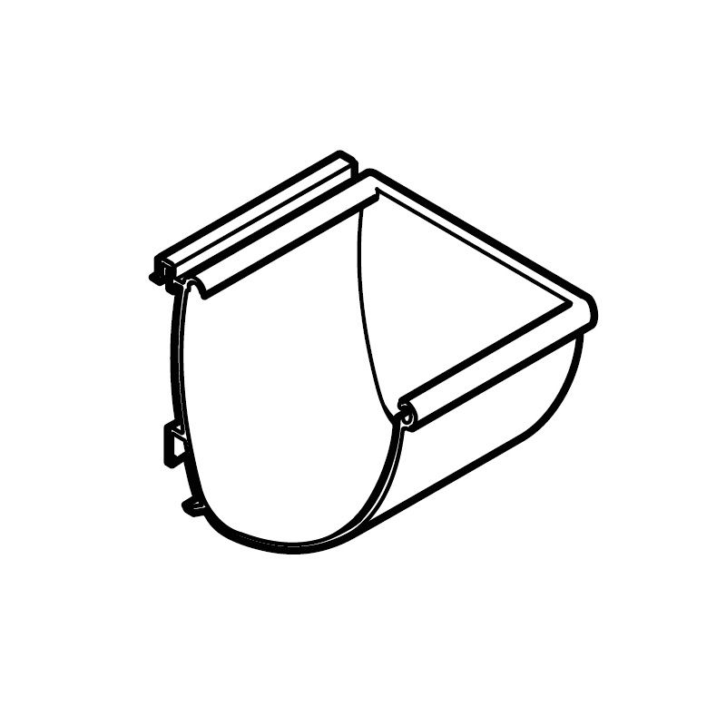 Product image for Alumasc Aqualine Modern Right Hand Stop End in White - 100mm x 85mm