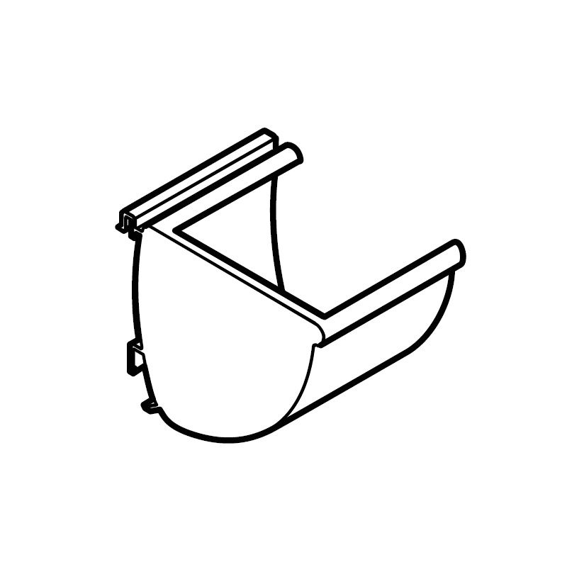Product image for Alumasc Aqualine Modern Left Hand Stop End in White - 100mm x 85mm