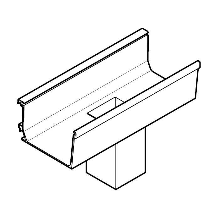 Image of Alumasc Aqualine 140mm x 100mm Box Running Outlet 100mm x 100mm - White