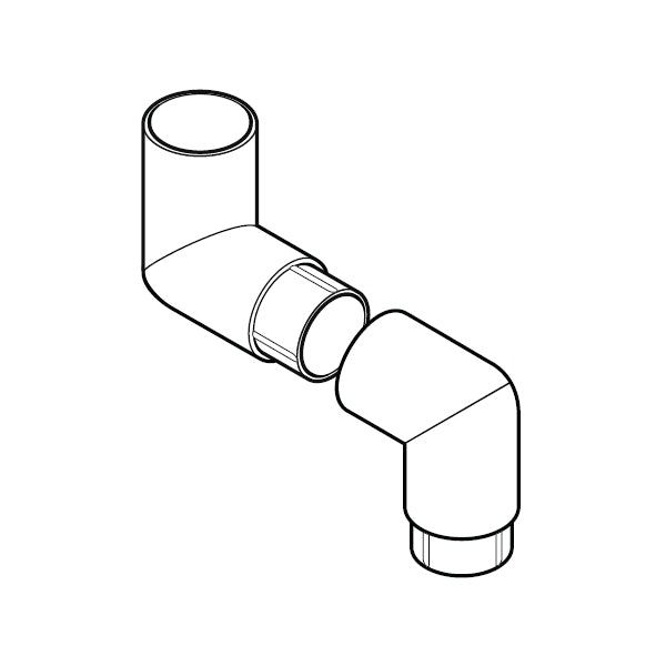 Product image for Alumasc Flushjoint Circular 92.5dg 2 Piece 750mm Offset 63mm - Black