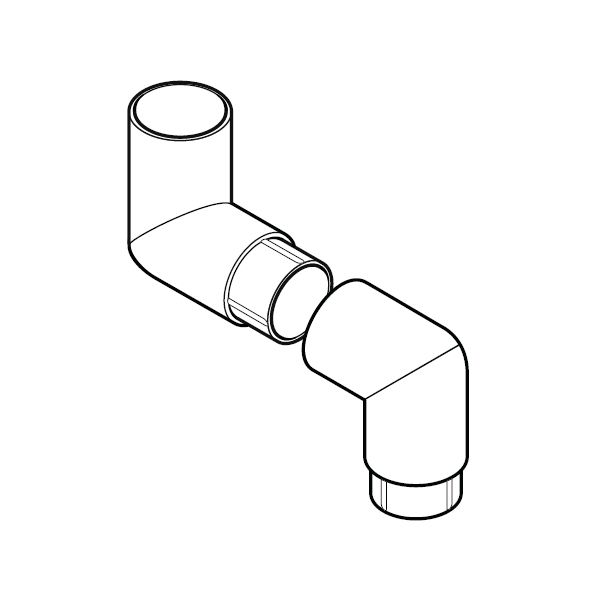 Product image for Alumasc Flushjoint Circular 92.5dg 2 Piece 500mm Offset 150mm - Metallic Silver