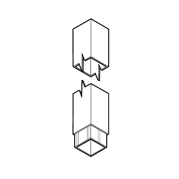 Product image for Alumasc Flushjoint Square Downpipe 3m x 75mm x 75mm - Graphite Grey