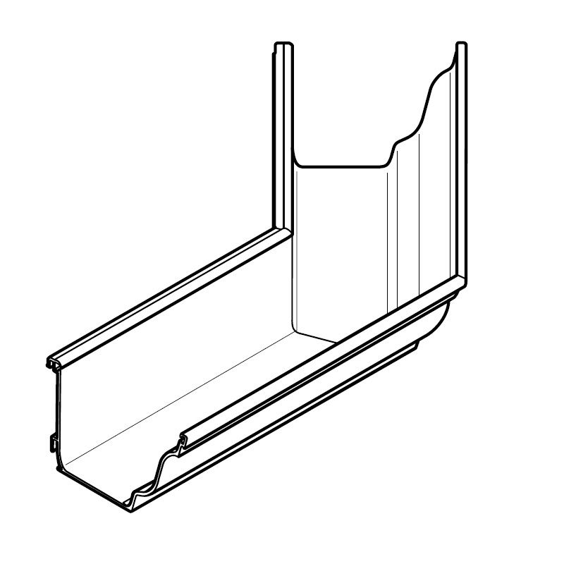 Product image for Alumasc Aqualine Moulded 135dg External Angle in Metallic Silver - 160mm x 100mm