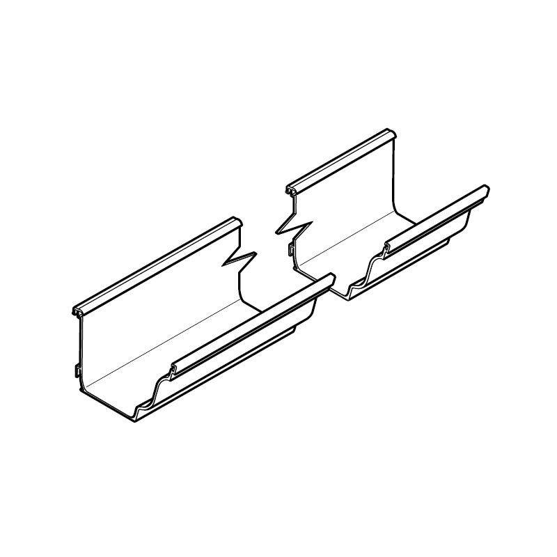 Product image for Alumasc Aqualine Moulded 3 Metre Gutter Run in Black - 160mm x 100mm
