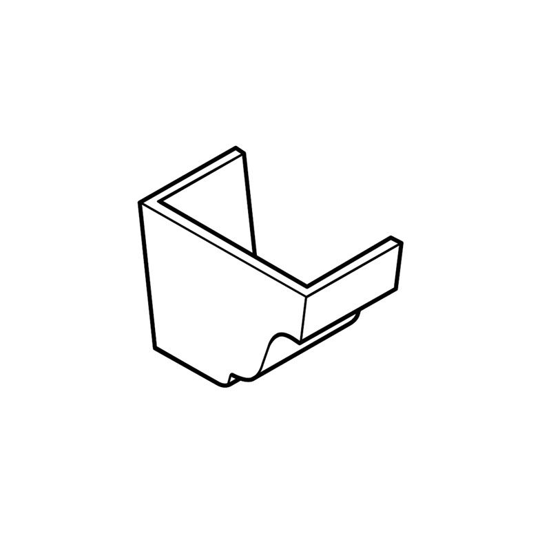 Image of Cast Aluminium Gutter Moulded External LH Stopend 100mm x 75mm - Textured Black