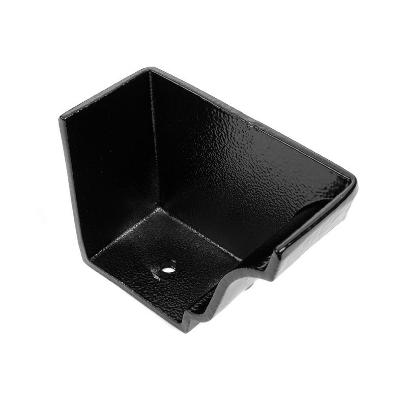 Product image for Cast Aluminium Guttering Moulded External Right Hand Stopend 150mm x 100mm - Textured Black