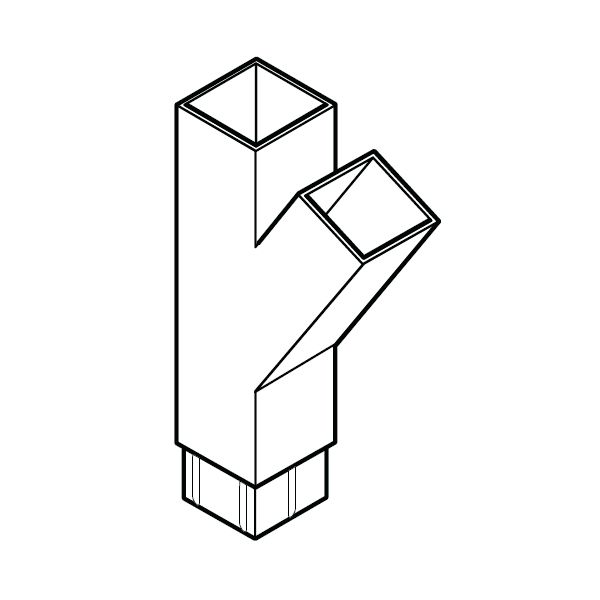 Product image for Alumasc Flushjoint Square 135dg Downpipe Branch 100mm x 100mm - White