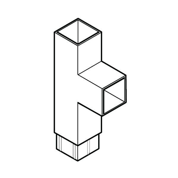 Product image for Alumasc Flushjoint Square 92.5dg Downpipe Branch 75mm x 75mm - Metallic Silver