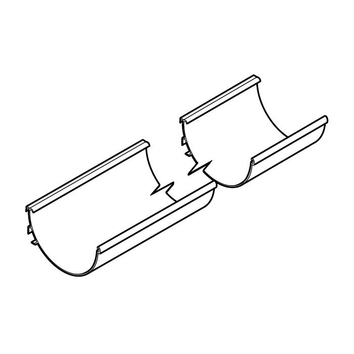 Product image for Alumasc Aqualine Half Round 3 Metre Gutter Run in Anthracite Grey - 150mm x 75mm