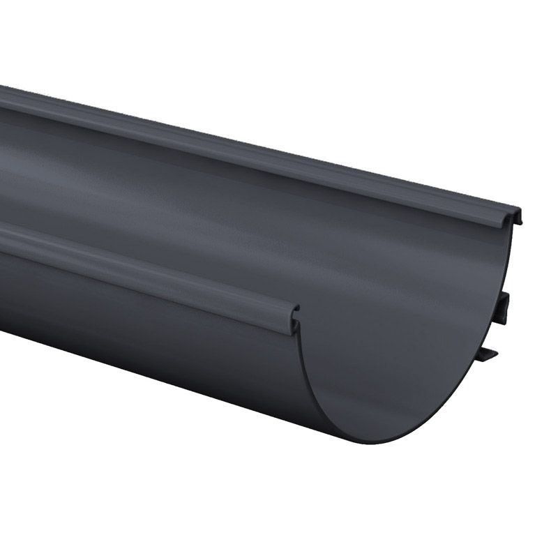 Product image for Alumasc Aqualine Half Round 3 Metre Gutter Run in Graphite Grey - 100mm x 50mm