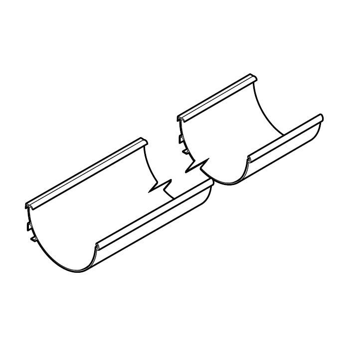 Product image for Alumasc Aqualine Deep Run 3 Metre Gutter Assembly in White - 110mm x 85mm