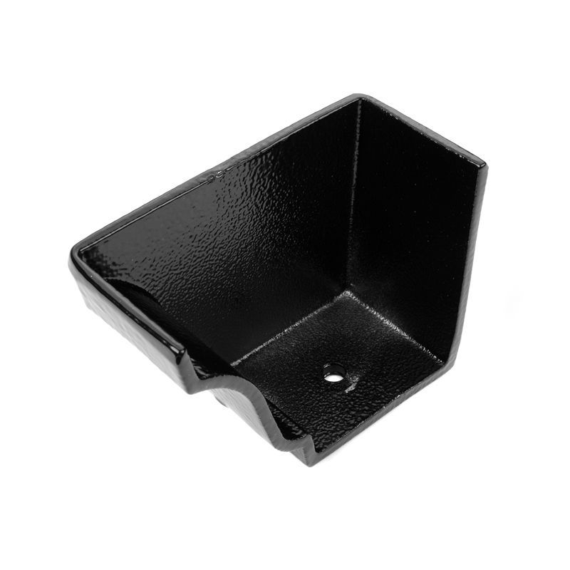 Product image for Cast Aluminium Guttering Moulded Internal LH Stopend 150mm x 100mm - Textured Black