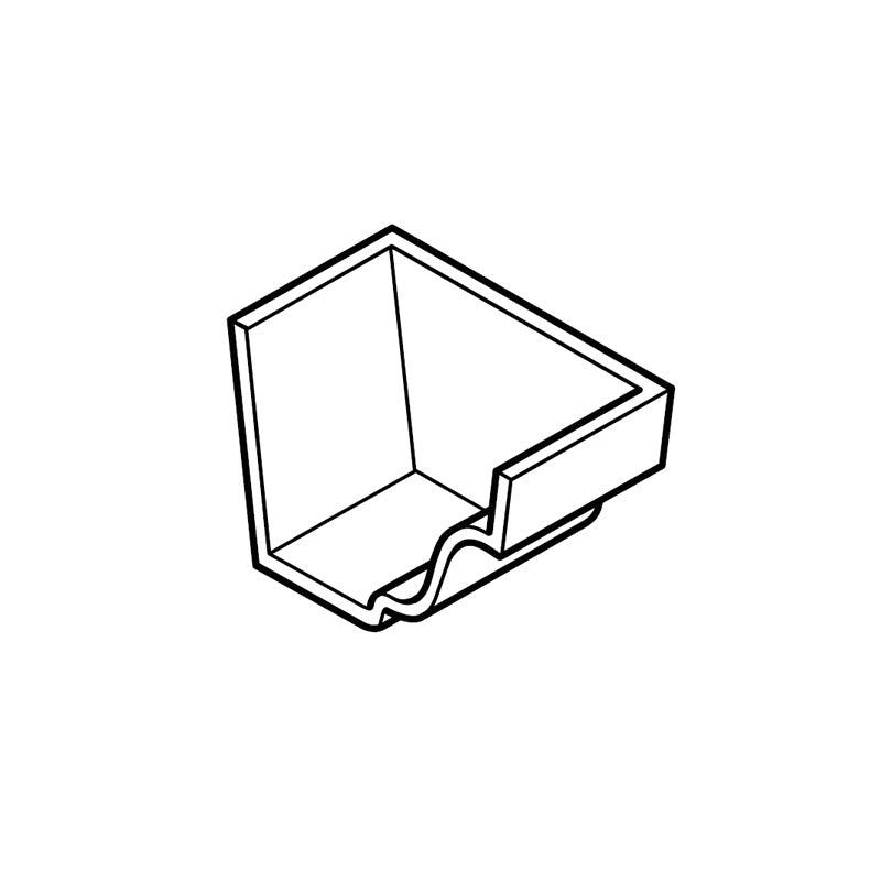 Image of Cast Aluminium Gutter Moulded Internal RH Stopend 100mm x 75mm - Textured Black
