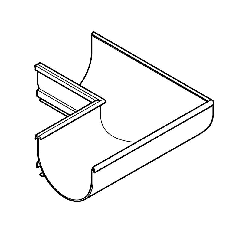 Product image for Alumasc Aqualine Deep Run 90dg External Angle in Metallic Silver - 110mm x 85mm