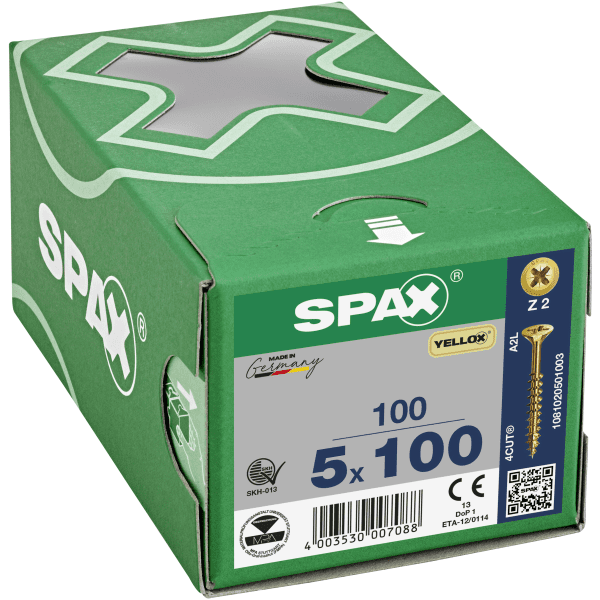 Image of Spax Universal Use Screw - Full Thread - Yellox Coated 3.5 X 20mm