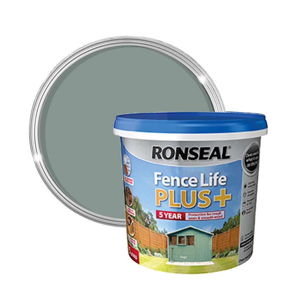 Product image for Ronseal Fence Life Plus 5 Litres Sage