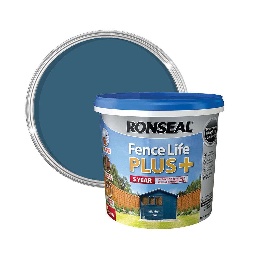 Product image for Ronseal Fence Life Plus 5 Litres Mignight Blue