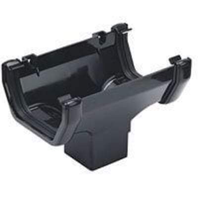 Product image for Square Gutter Running Outlet 114mm Black
