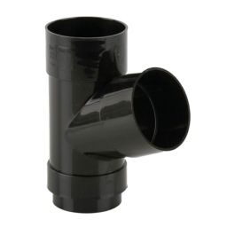 Image of Round Downpipe Branch 112 Degree x 68mm Black