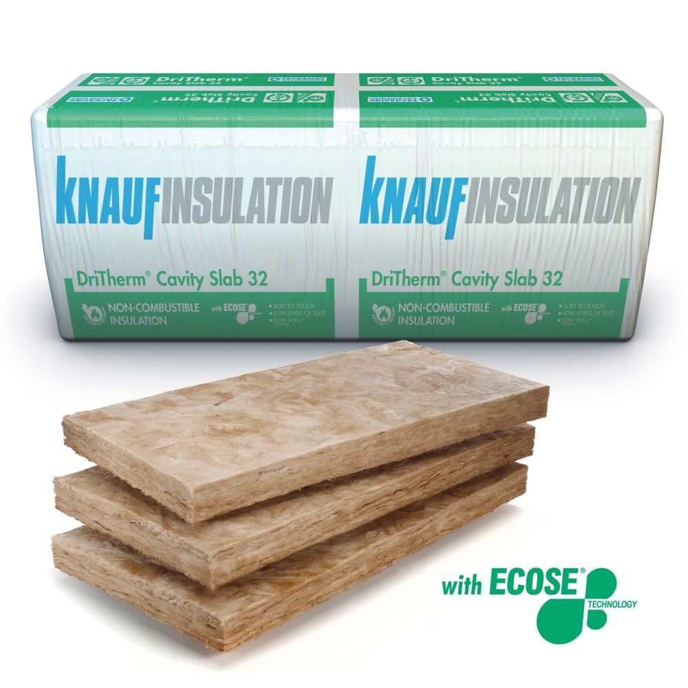 Product image for 100mm Knauf DriTherm Cavity Insulation Slab 32 (3.28m²)