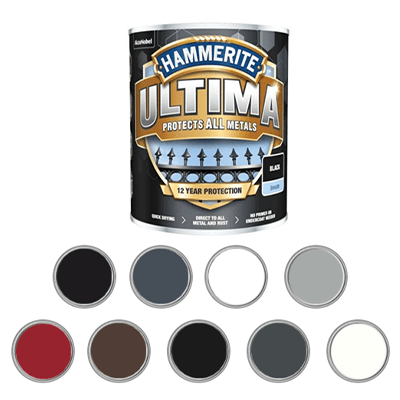 Product image for Hammerite Ultima Metal Paint - Smooth Ruby Red - 750ml