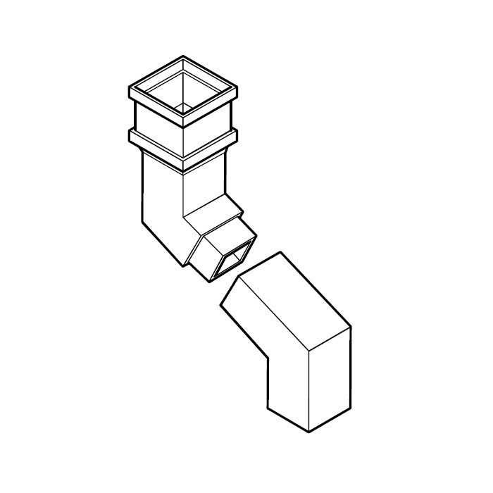 Product image for Cast Aluminium Rectangular 112.5dg 533mm Offset  - Textured Black