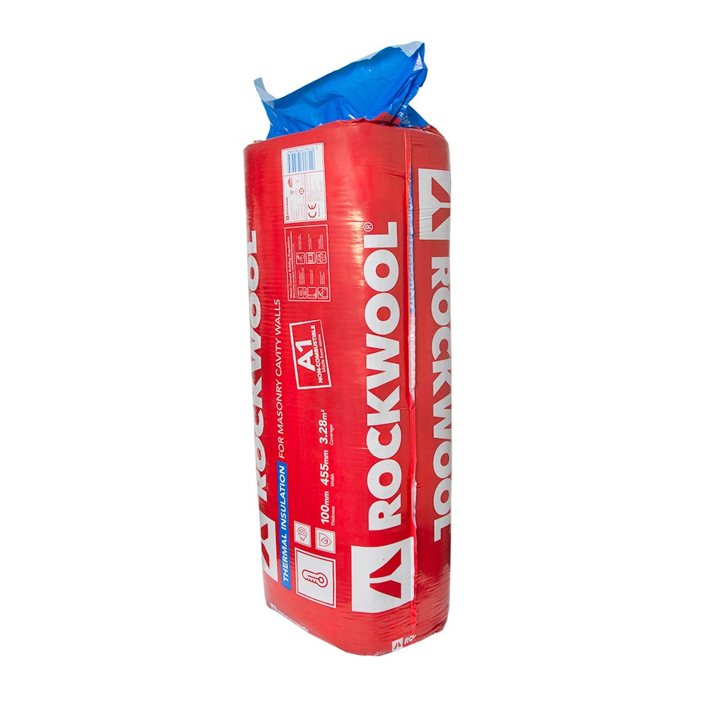 Product image for 100mm Rockwool Thermal Insulation Cavity Batt 1200mm X 455mm (3.28m²)