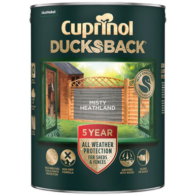 Product image for Cuprinol Ducksback 5 Year Waterproof 5 Litres Misty Heathland
