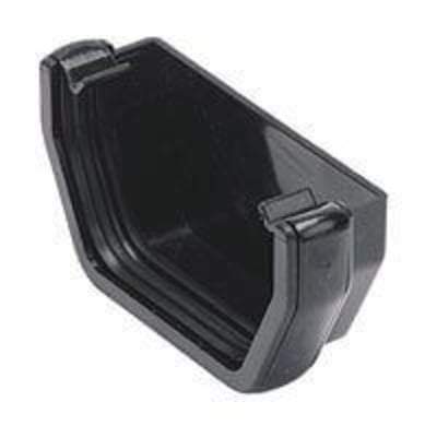Product image for Square Gutter External Stop End 114mm Black