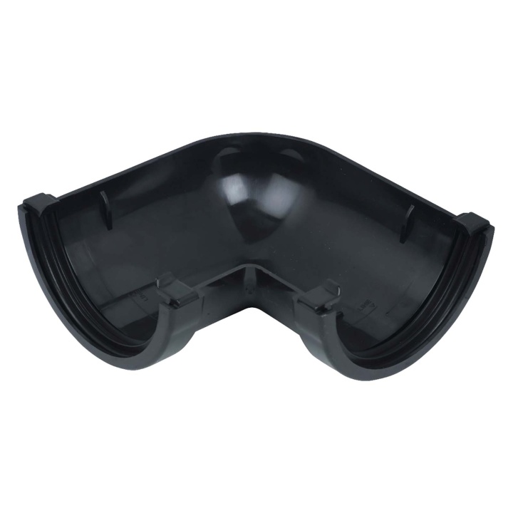 Product image for FloPlast Black 112mm Half Round 90° Gutter Angle