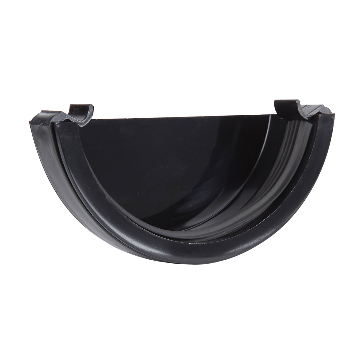 Product image for Half Round Gutter External Stop End Black 112mm