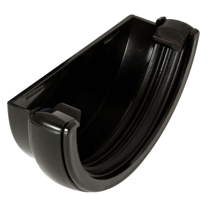 Product image for Half Round Gutter External Stop End Black 112mm