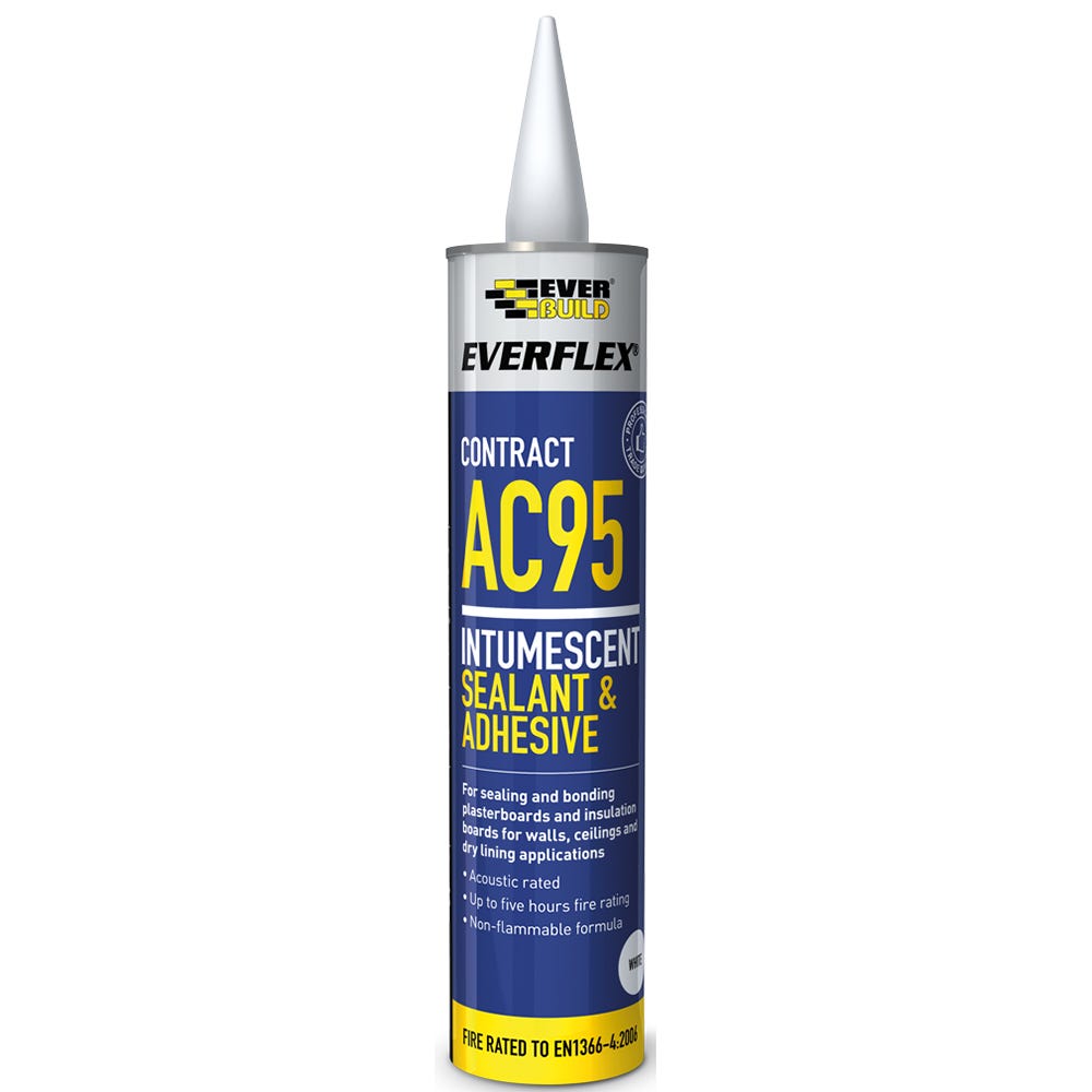 Product image for Everbuild AC95 Intumescent Acoustic Sealant And Adhesive White 900ml