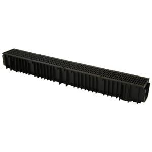 Product image for 1000mm Clark-drain A15 Black Polypropylene Domestic Channel & Slotted Mesh Snap Lock Grate