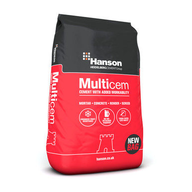 Product image for Hanson multicem High Performance Cement, Grey, 25kg