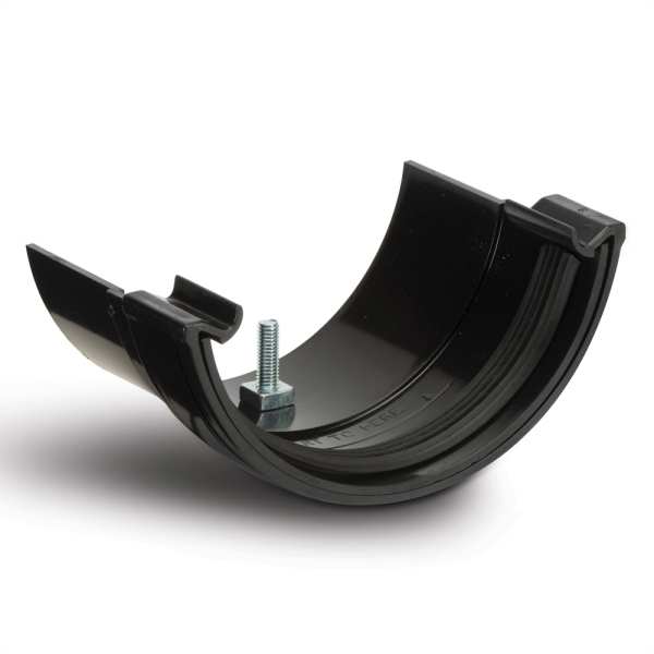 Product image for Half Round Gutter Metal Adaptor Black 112mm